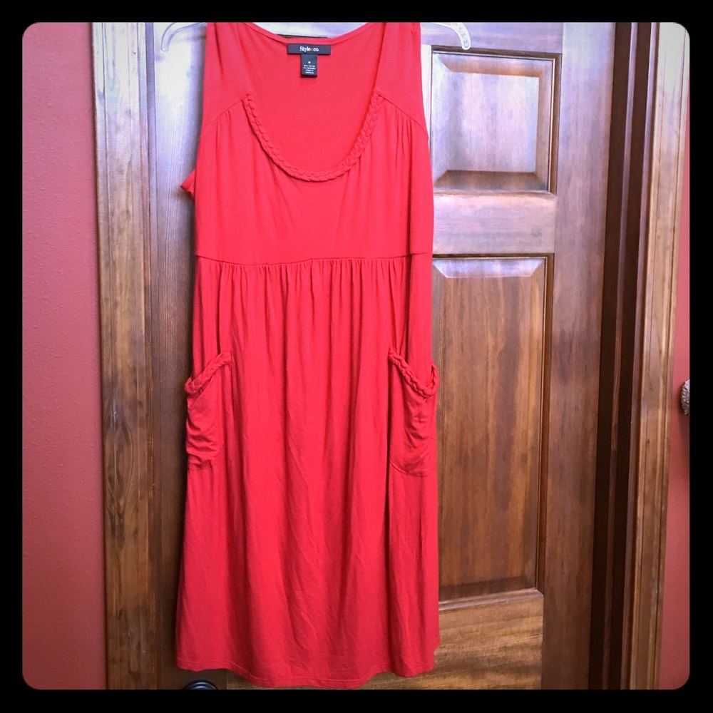 Red swimsuit coverup